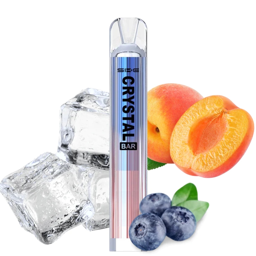 SKE Crystal Bar 600 Züge - Blaubeer-Pfirsich-Eis: Dein Portemonnaie-freundliches Geschmacksfeuerwerk für unterwegs