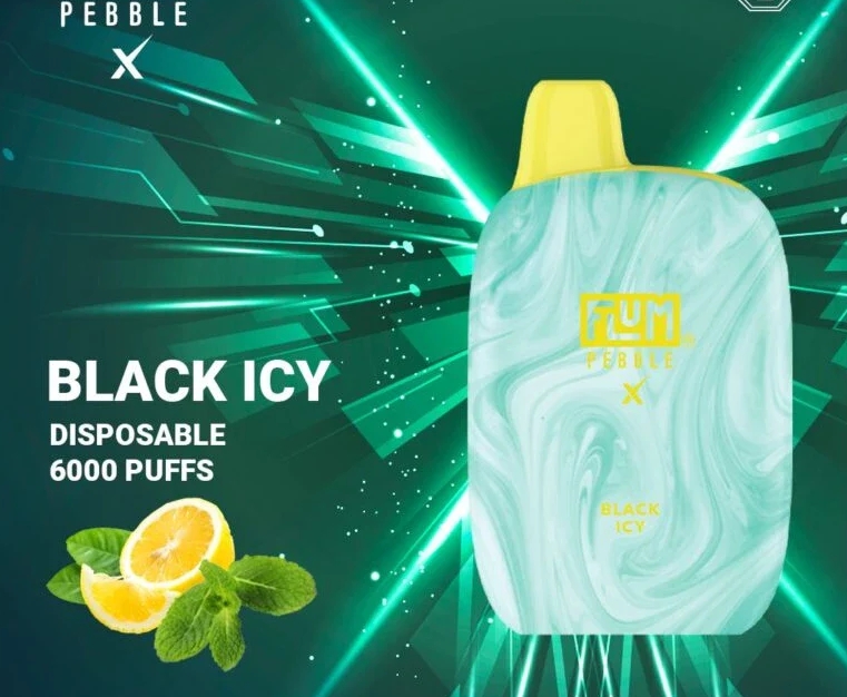 FLUM PEBBLES 6000 Züge Vape - Schwarz Eisig: Alpine Kühle in Ihrer Hand