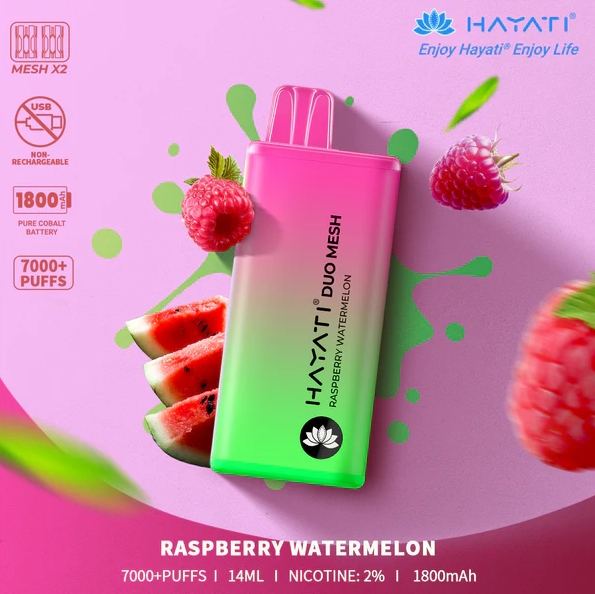 Hayati Duo Mesh 7000 Puffs: Ihr Sommersoundtrack in Himbeer-Wassermelone – Österreichs Frischekick 2025