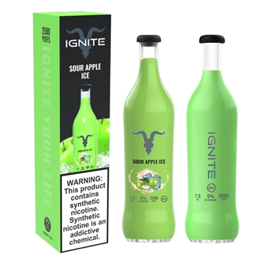 Der Frischekick für unterwegs: IGNITE V25 2500 Puffs mit Saures Apfeleis im Fokus